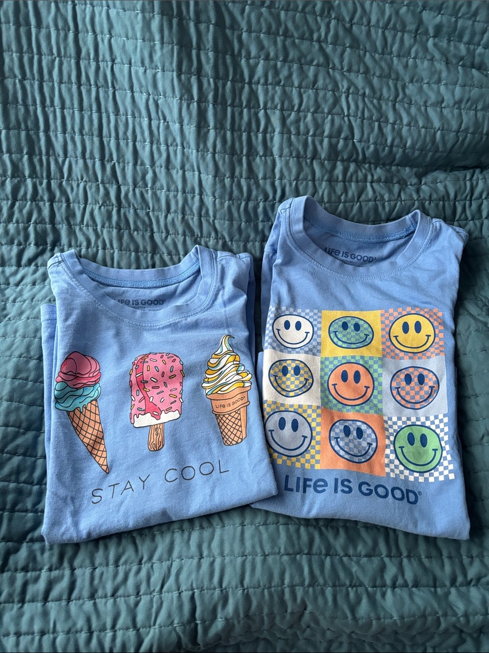 Pair of life is good kids tees. Size XXL (last picture has size guide)